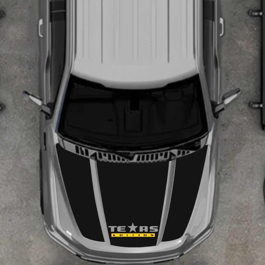 Hood Panel Decal/Sticker - Texas - Cut Graphic Kit - For Ford F-150 2020-2026 - Premium Vinyl
