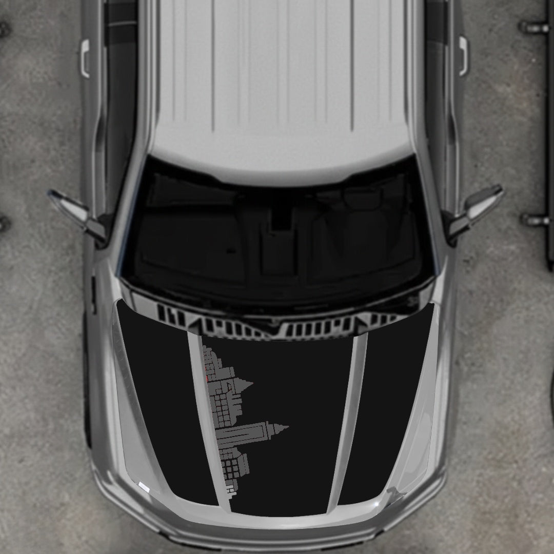 Hood Panel Decal/Sticker - Halifax Skyline Graphic Kit - For Ford F-150 2020-2026 - Premium Vinyl