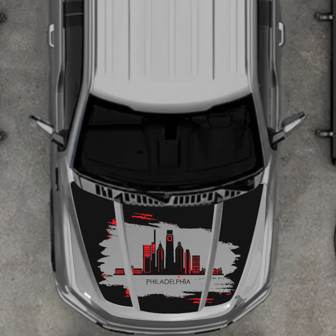 Hood Panel Decal/Sticker - Philadelphia - Cut Graphic Kit - For Ford F-150 2020-2026 - Premium Vinyl