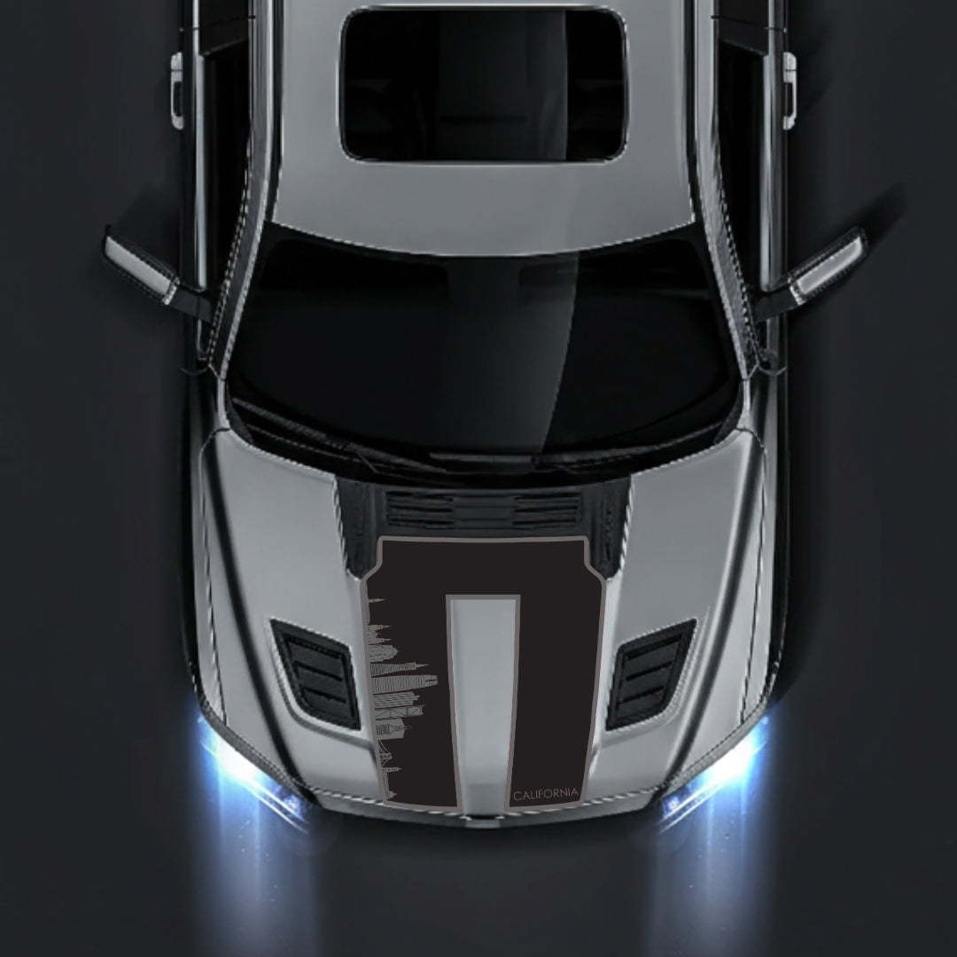 Performance Hood Panel Decal/Sticker - California Skyline - Border Graphic Kit - For Dodge RAM 1500 2019-2025 - Premium Vinyl