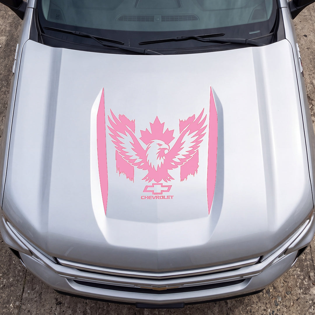 Hood Panel Decal/Sticker - Canadaian Phoenix Graphic Decal Graphic Kit - For Chevrolet Silverado 2019-2024 - Premium Vinyl