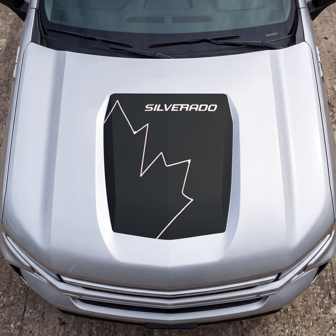Hood Panel Decal/Sticker - Canada Full Maple Graphic Decal Graphic Kit - For Chevrolet Silverado 2019-2024 - Premium Vinyl
