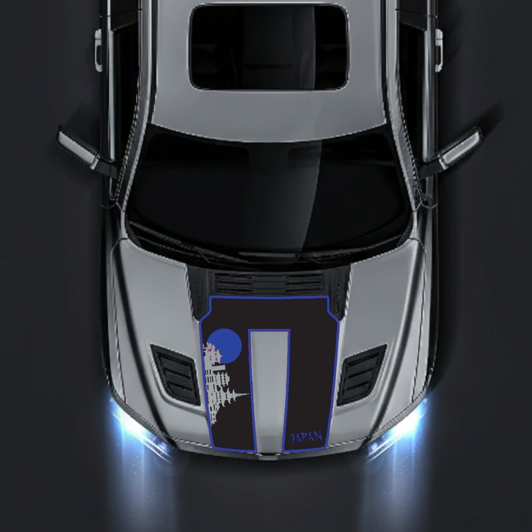 Hood Panel Decal/Sticker - Japan Skyline - Cut - Border Graphic Kit - For Dodge RAM 1500 2019-2025 - Premium Vinyl