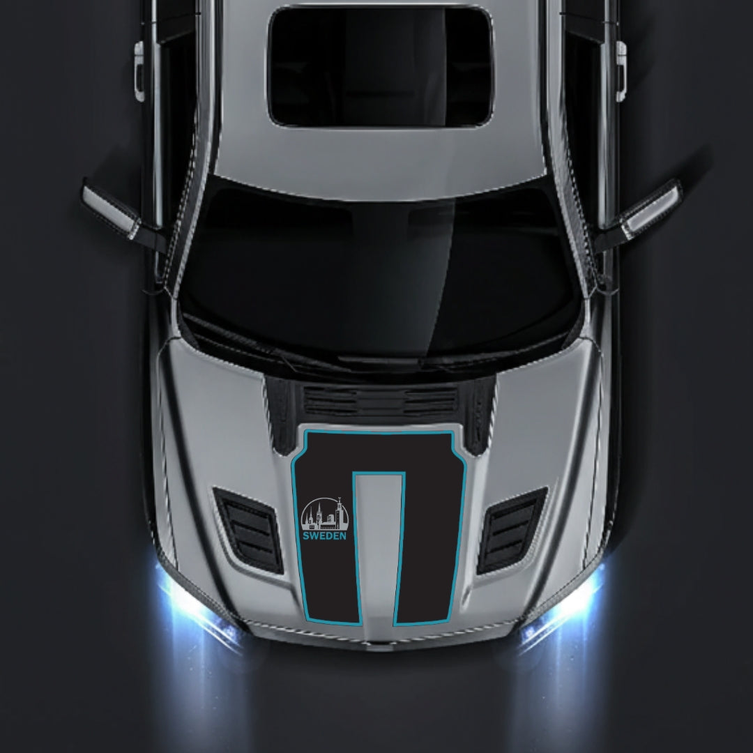 Hood Panel Decal/Sticker - Sweden - Cut - Border Graphic Kit - For Dodge RAM 1500 2019-2025 - Premium Vinyl