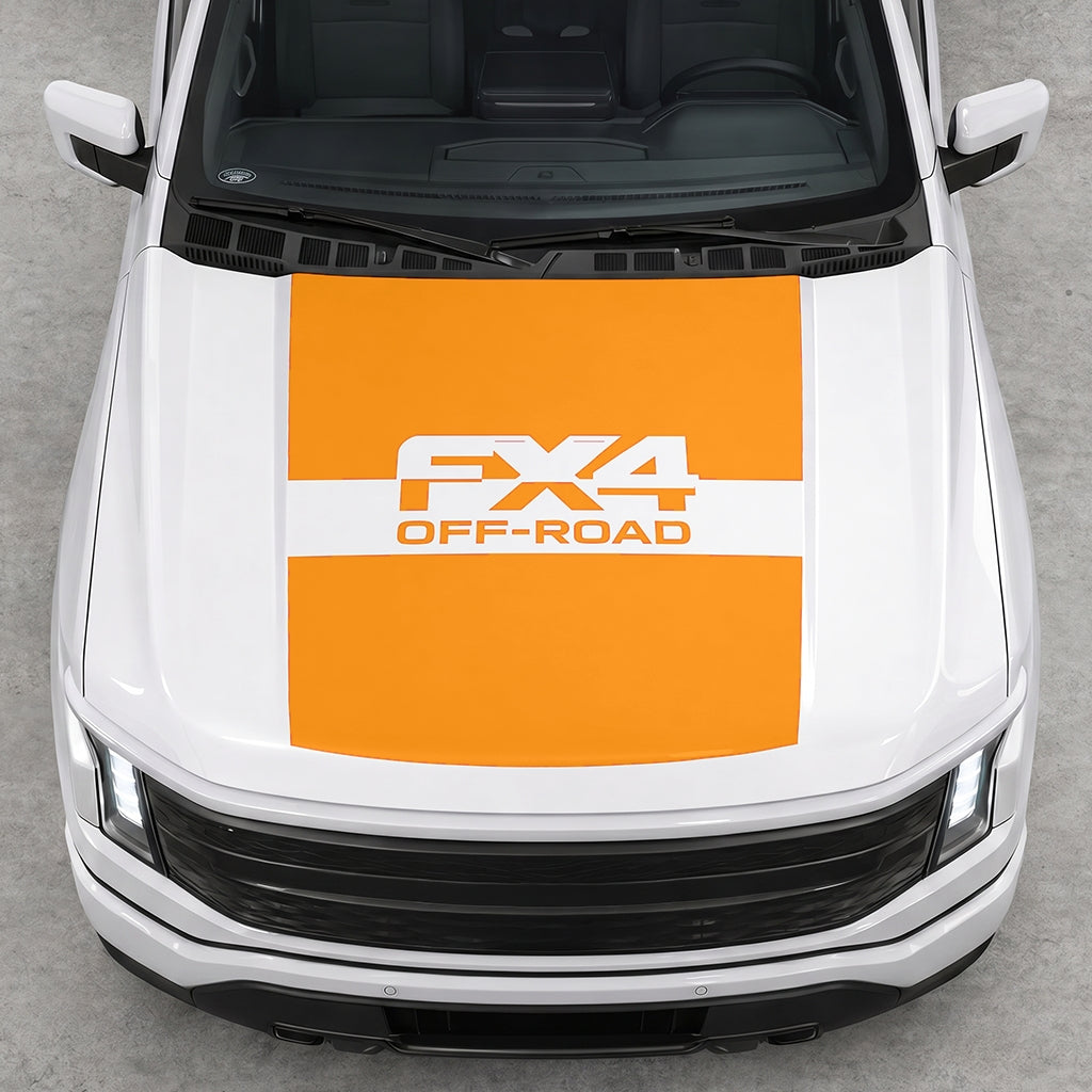 Hood Panel Decal/Sticker - Solid FX4 Graphic Decal Graphic Kit - For Ford F-150 2015-2020 - Premium Vinyl