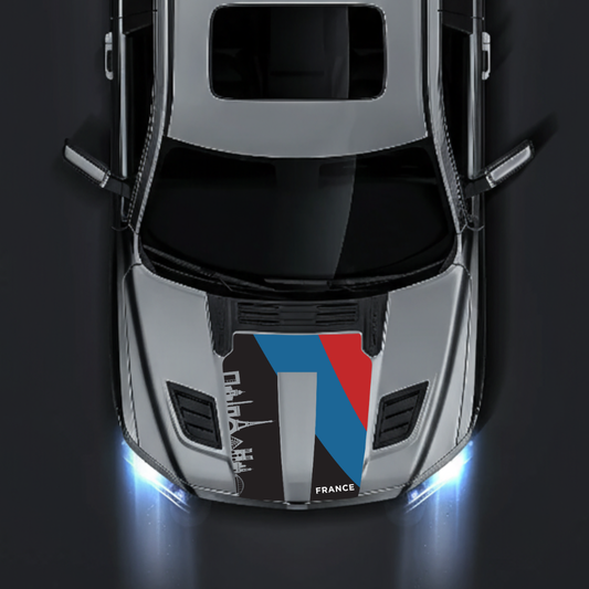 Performance Hood Panel Decal/Sticker - France Skyline Flag Graphic Kit - For Dodge RAM 1500 2019-2025 - Premium Vinyl