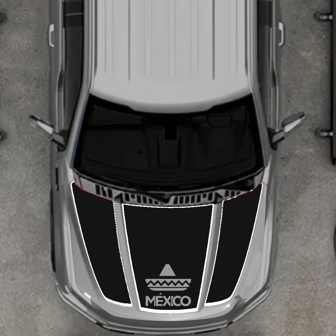 Hood Panel Decal/Sticker - Mexico - Cut - border Graphic Kit - For Ford F-150 2020-2026 - Premium Vinyl