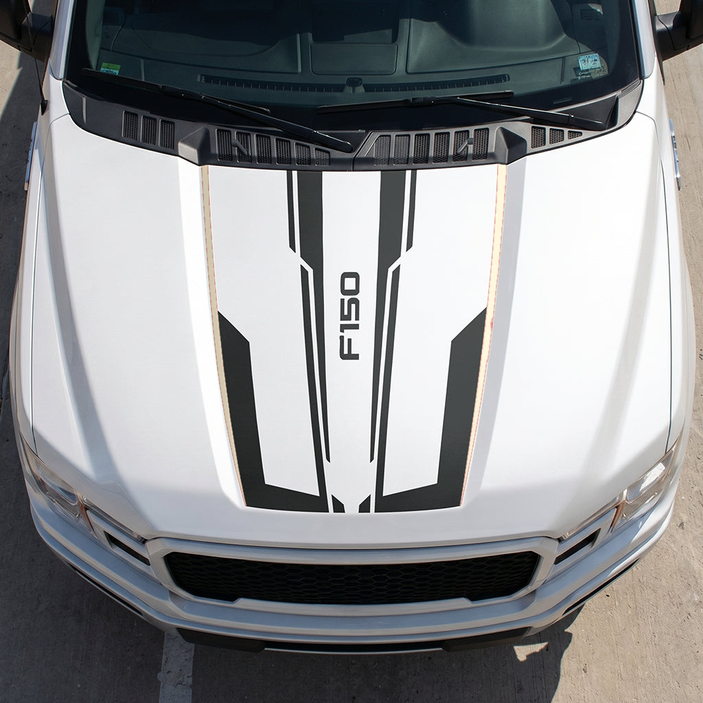 Hood Panel Decal/Sticker - Speed Graphic Decal Graphic Kit - For Ford F-150 2015-2020 - Premium Vinyl