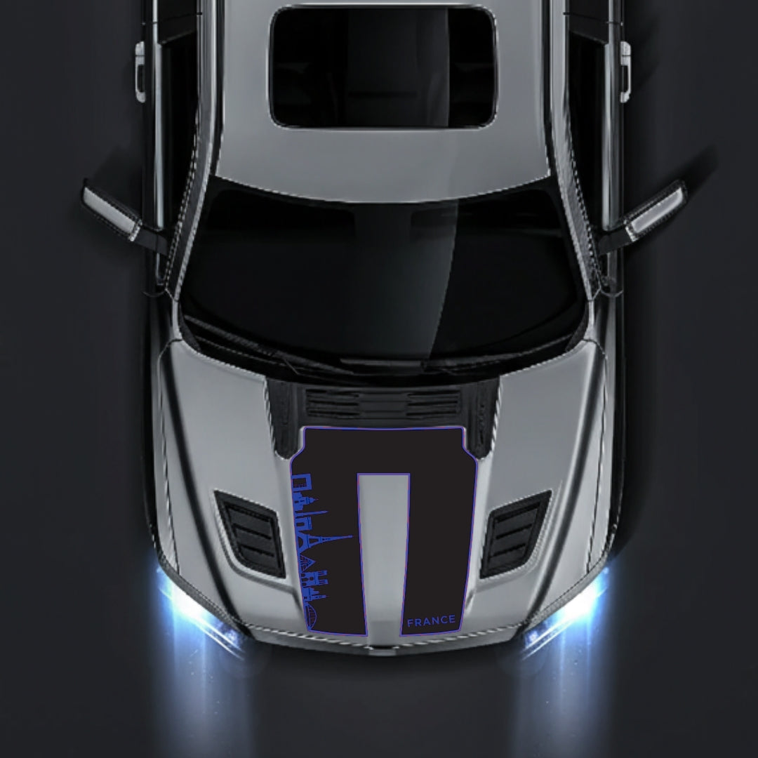 Hood Panel Decal/Sticker - France Skyline - Border Graphic Kit - For Dodge RAM 1500 2019-2025 - Premium Vinyl