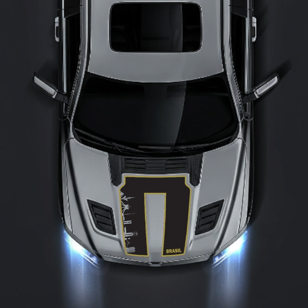 Hood Panel Decal/Sticker - Brazil Skyline - Cut - Border Graphic Kit - For Dodge RAM 1500 2019-2025 - Premium Vinyl