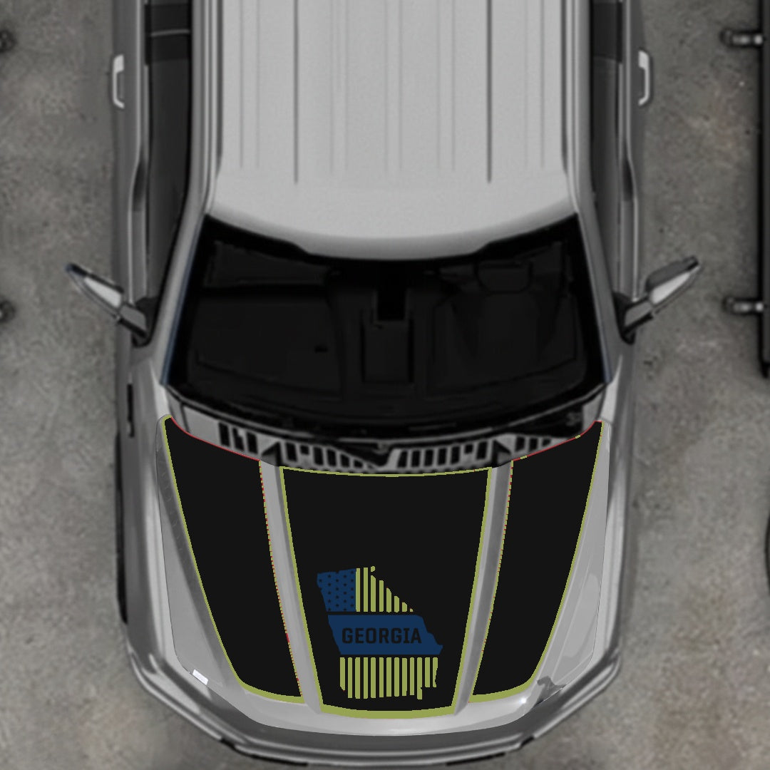 Hood Panel Decal/Sticker - Georgia - Border Graphic Kit - For Ford F-150 2020-2026 - Premium Vinyl