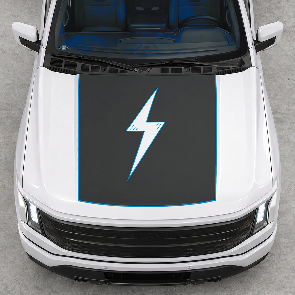 Hood Panel Decal/Sticker - Electric Graphic Decal Graphic Kit - For FORD F-150 2015-2020 - Premium Vinyl