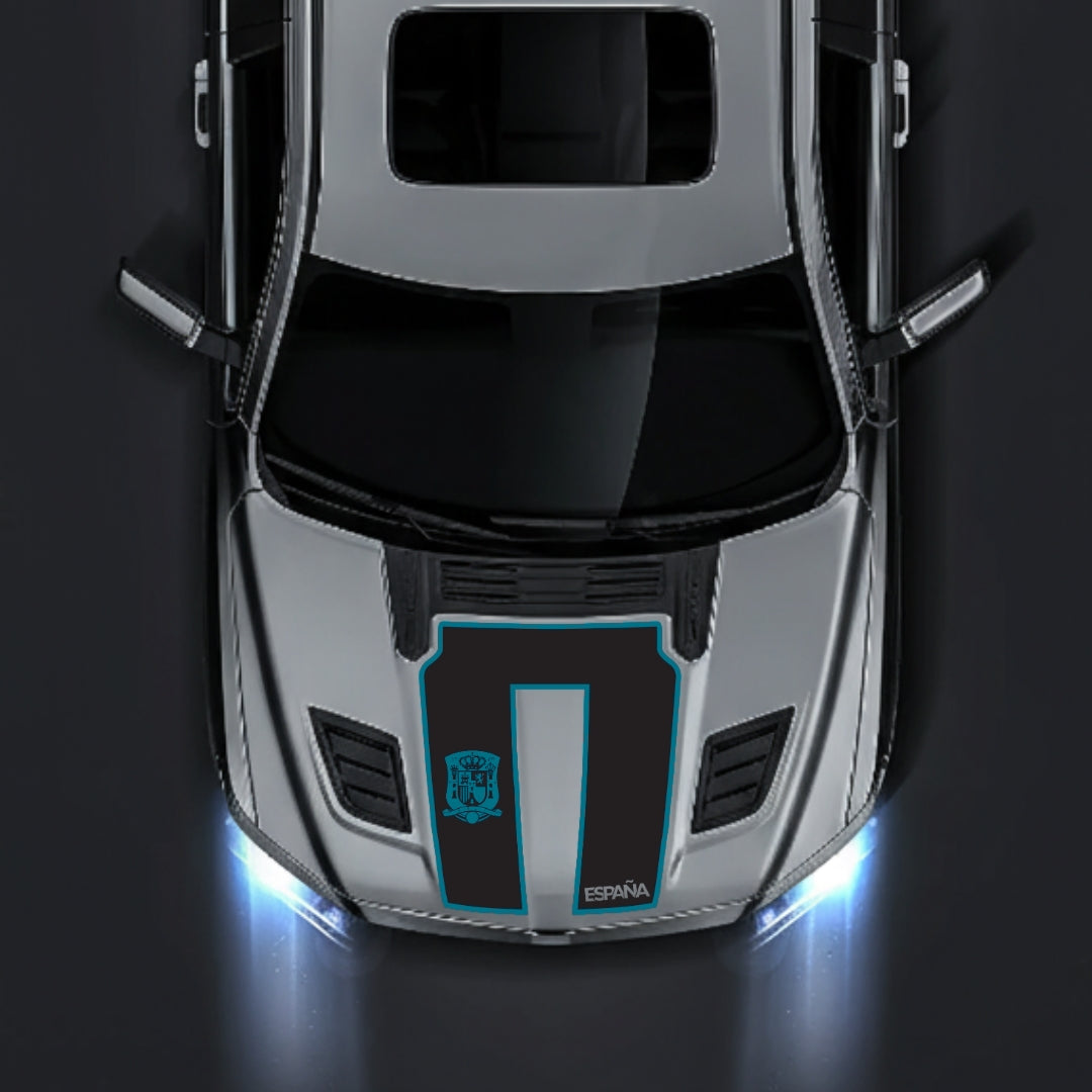 Performance Hood Panel Decal/Sticker - Spain - Cut - Border Graphic Kit - For Dodge RAM 1500 2019-2025 - Premium Vinyl