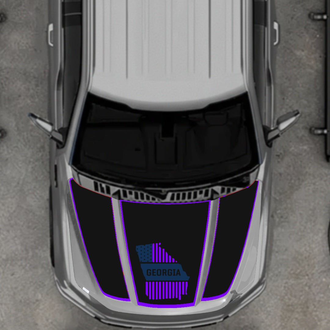 Hood Panel Decal/Sticker - Georgia - Border Graphic Kit - For Ford F-150 2020-2026 - Premium Vinyl