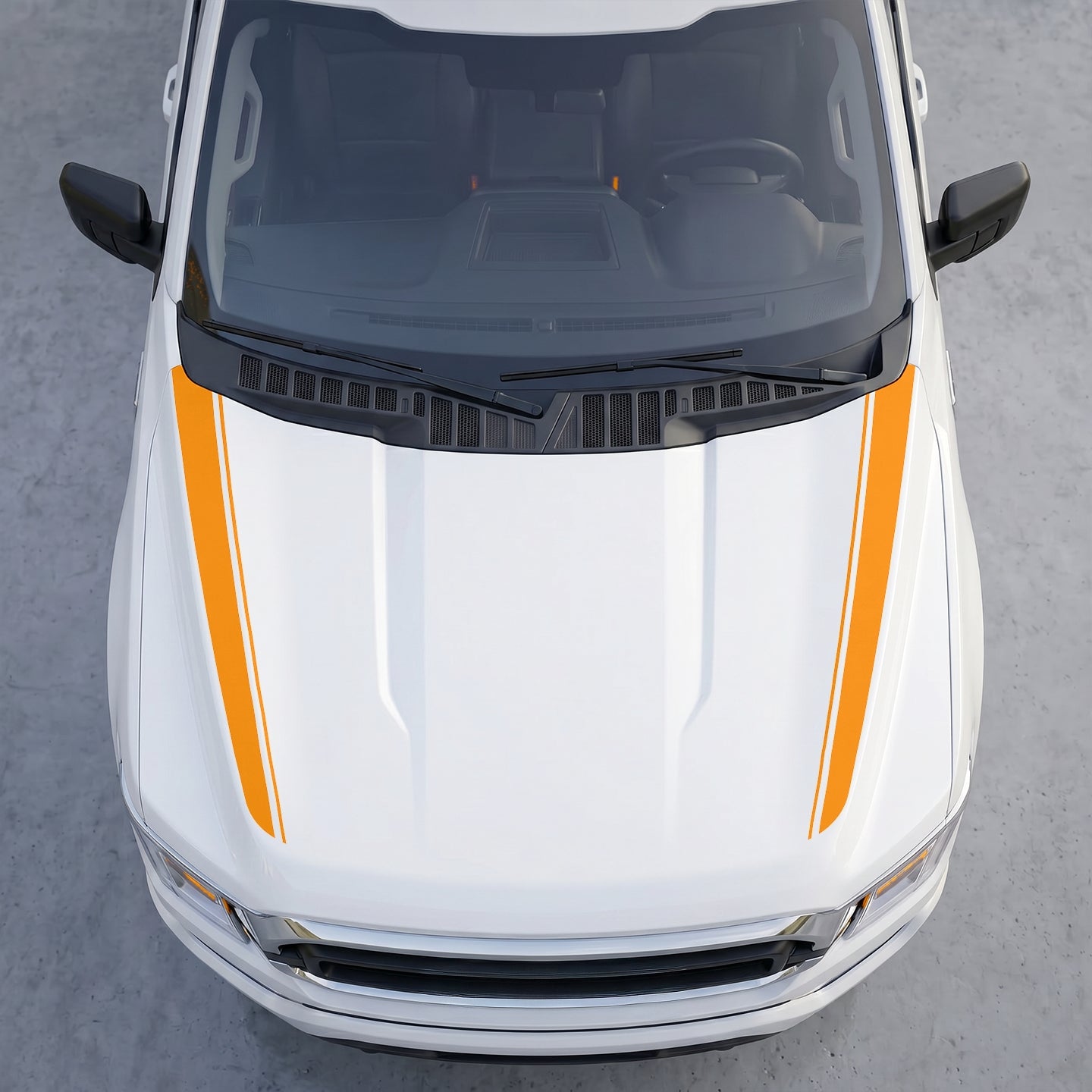 Hood Panel Decal/Sticker - Dual Pinstripe Hood Cowl Decals – Sport Outer Edge Accent Stripes Vinyl Graphics Kit Graphic Kit - For Ford F-150 F150 2015-2020 - Premium Vinyl