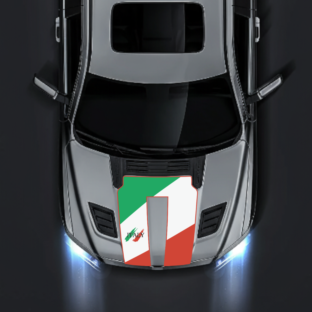 Performance Hood Panel Decal/Sticker - Italy Flag - Border Graphic Kit - For Dodge RAM 1500 2019-2025 - Premium Vinyl
