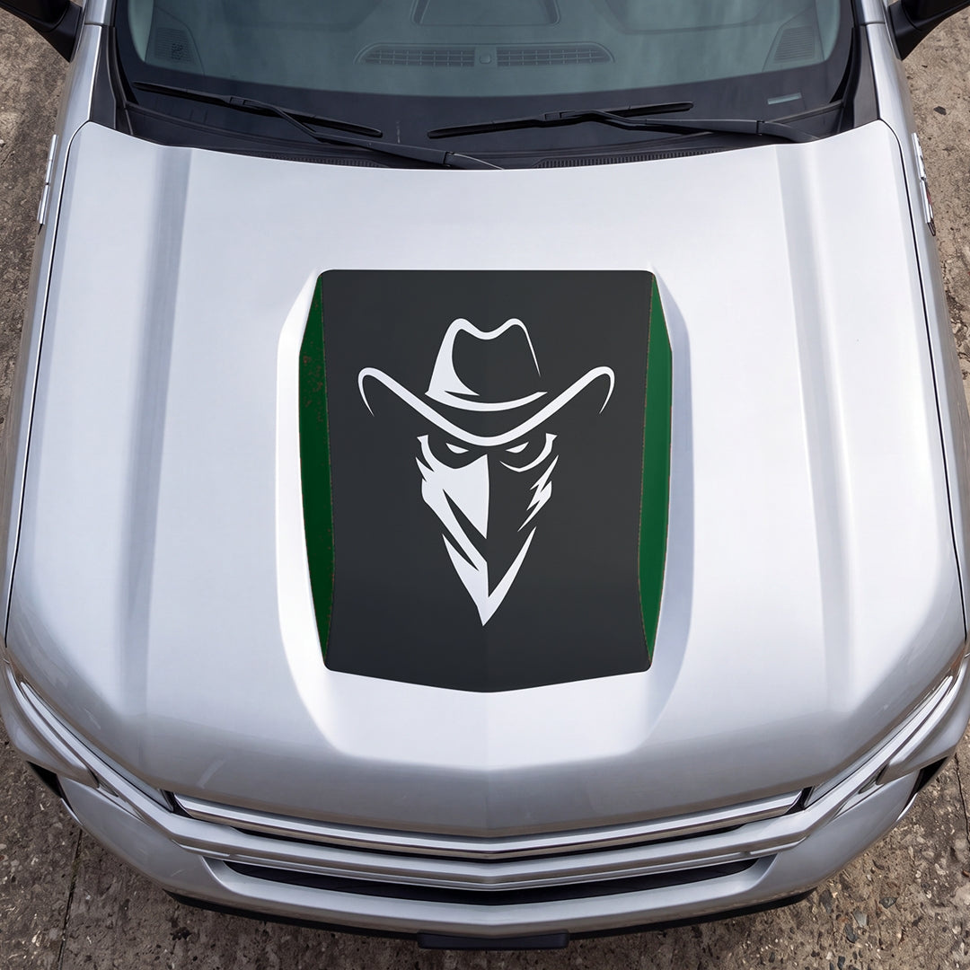 Hood Panel Decal/Sticker - Cowboy Bandit Graphic Decal Graphic Kit - For Chevrolet Silverado 2019-2024 - Premium Vinyl