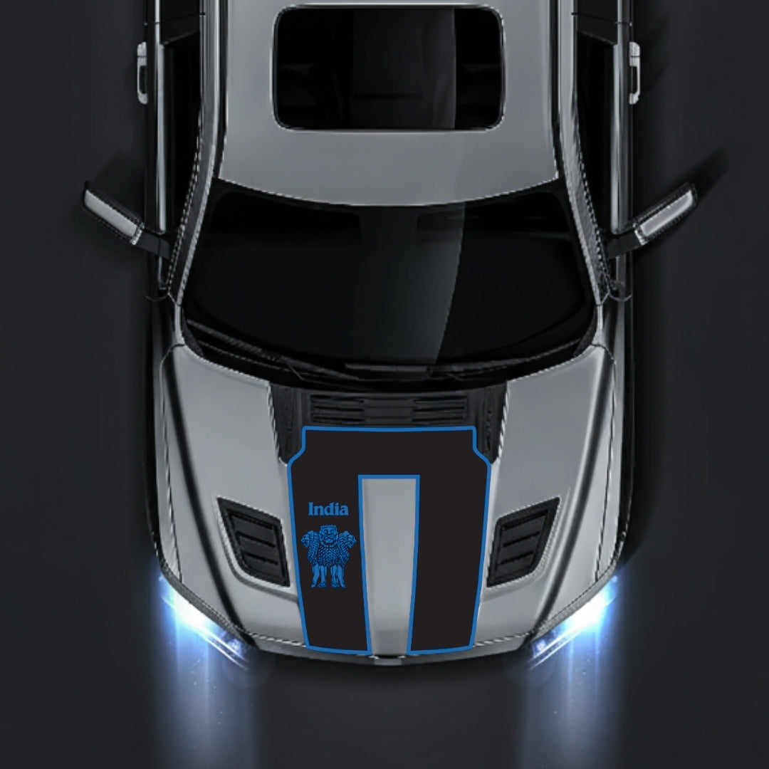 Performance Hood Panel Decal/Sticker - India - Border Graphic Kit - For Dodge RAM 1500 2019-2025 - Premium Vinyl