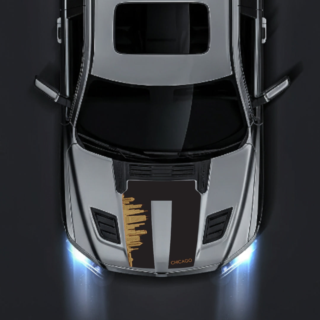 Hood Panel Decal/Sticker - Chicago Skyline Graphic Kit - For Dodge RAM 1500 2019-2025 - Premium Vinyl