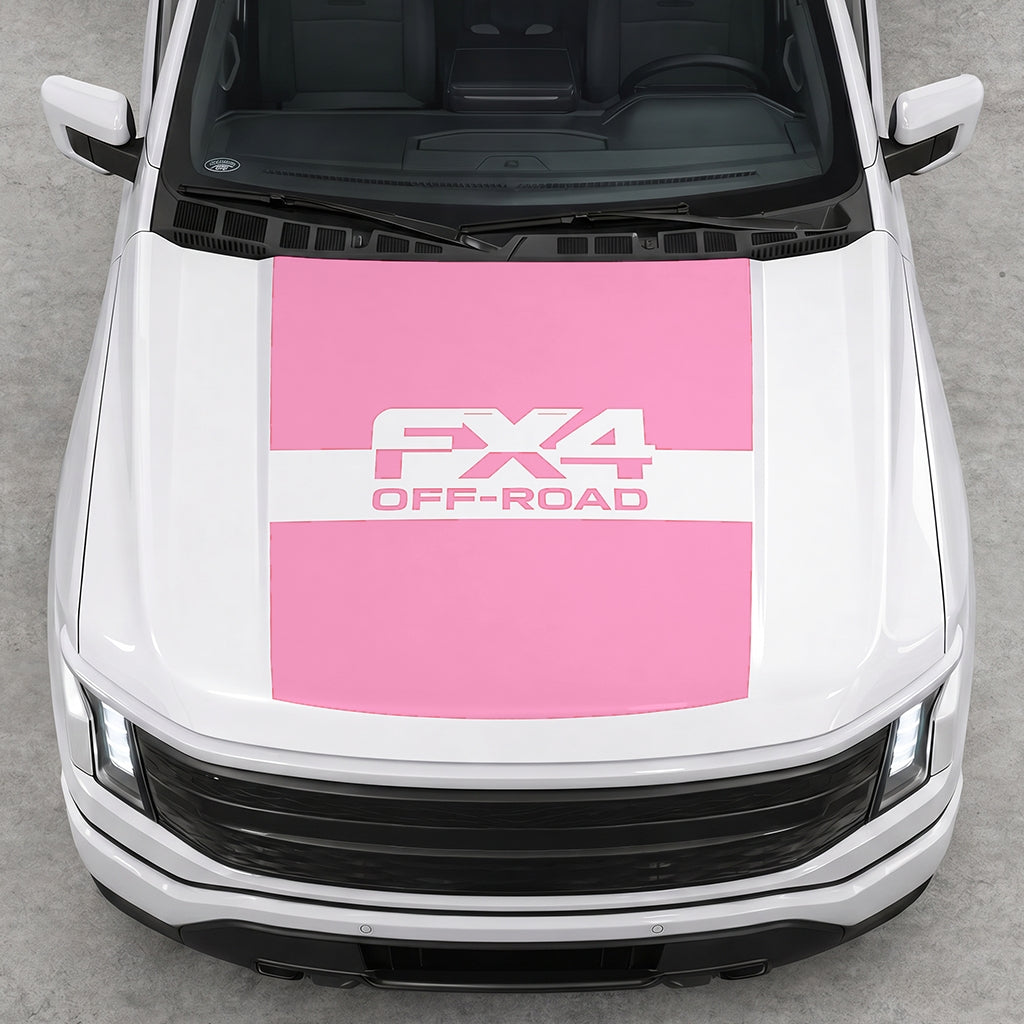 Hood Panel Decal/Sticker - Solid FX4 Graphic Decal Graphic Kit - For Ford F-150 2015-2020 - Premium Vinyl