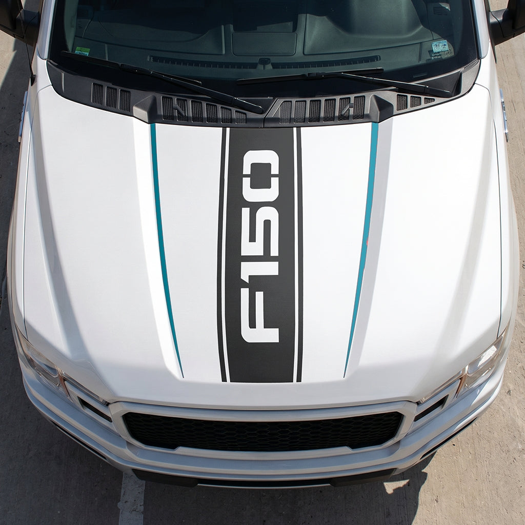 Hood Panel Decal/Sticker - Bold Cut F150 Graphic Decal Graphic Kit - For Ford F-150 2015-2020 - Premium Vinyl