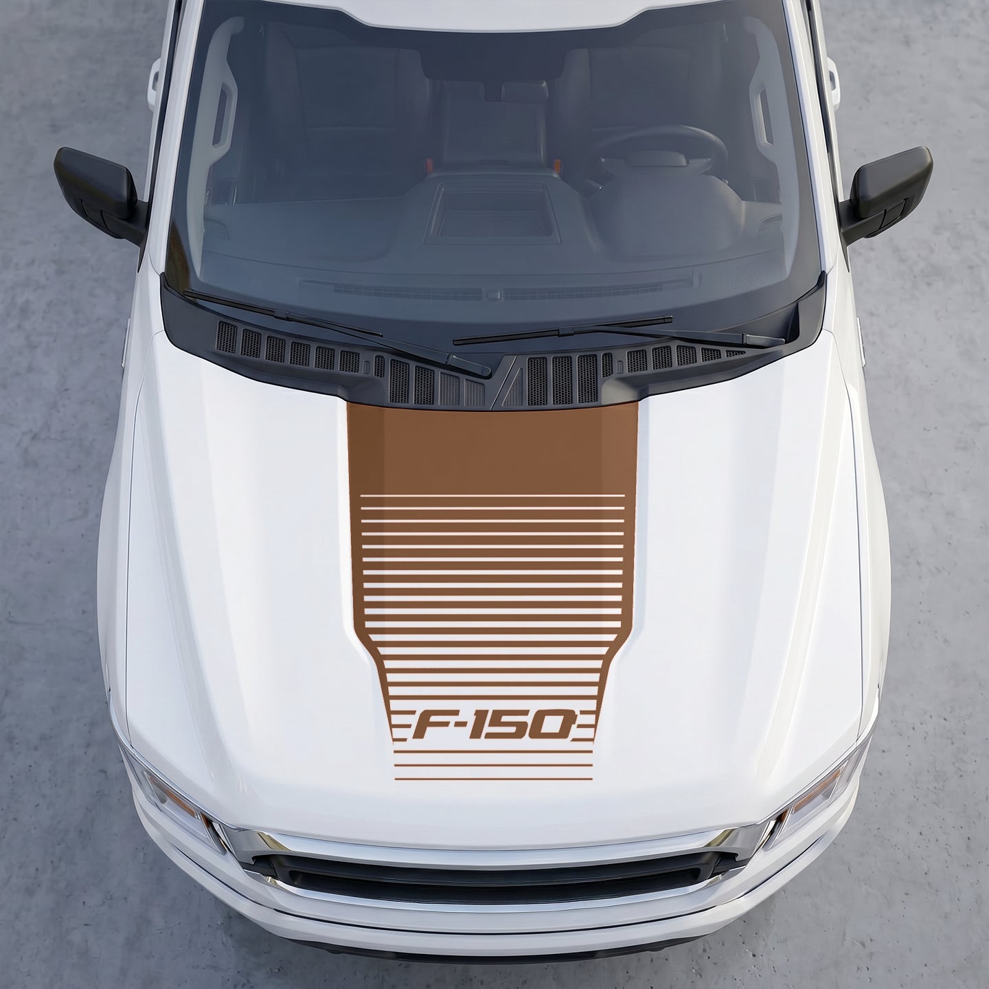 Hood Panel Decal/Sticker - Speedline Fade Hood Decal Wrap – Solid Center Shield with Horizontal Louver Stripe Grille Graphic Kit - For Ford F-150 F150 2015-2020 - Premium Vinyl