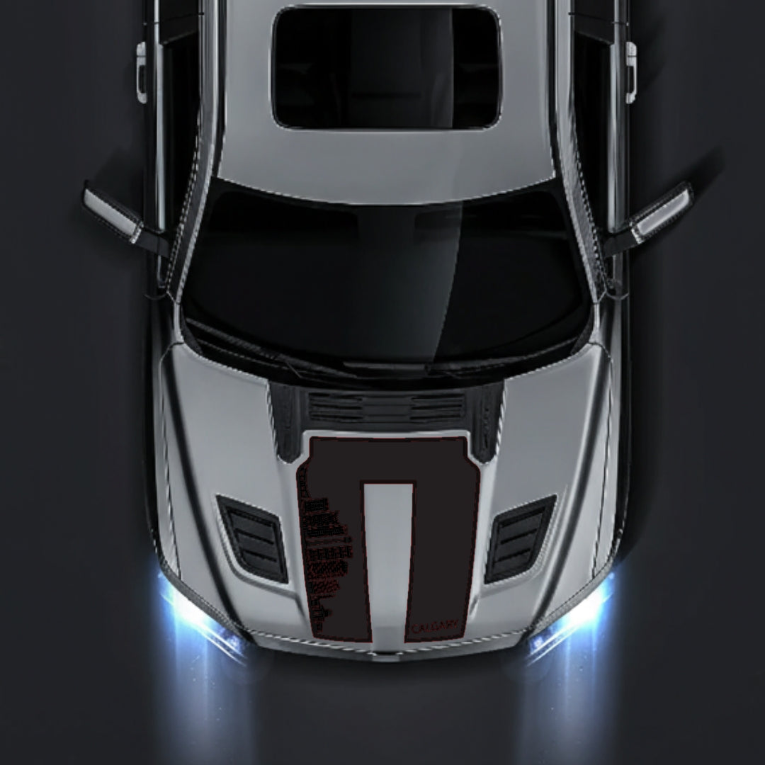 Hood Panel Decal/Sticker - Calgary Skyline - Border Graphic Kit - For Dodge RAM 1500 2019-2025 - Premium Vinyl