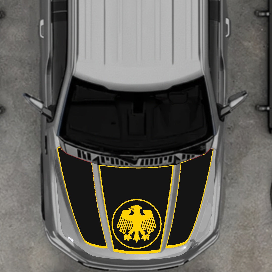 Hood Panel Decal/Sticker - Germany Logo - Border Graphic Kit - For Ford F-150 2020-2026 - Premium Vinyl