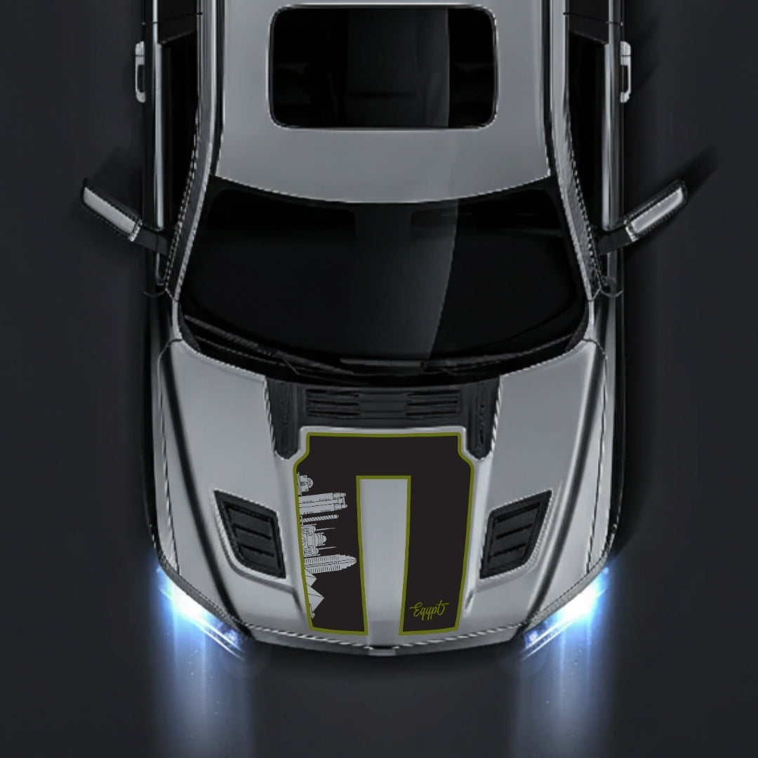 Performance Hood Panel Decal/Sticker - Egypt Skyline - Cut - Border Graphic Kit - For Dodge RAM 1500 2019-2025 - Premium Vinyl