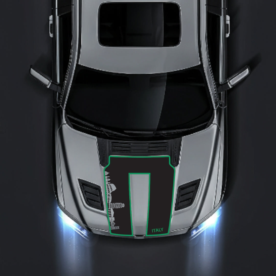 Hood Panel Decal/Sticker - Italy Skyline - Cut - Border Graphic Kit - For Dodge RAM 1500 2019-2025 - Premium Vinyl