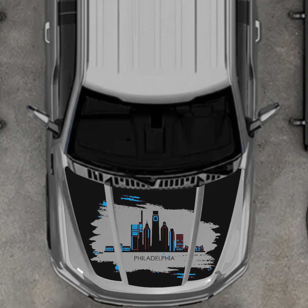 Hood Panel Decal/Sticker - Philadelphia - Cut Graphic Kit - For Ford F-150 2020-2026 - Premium Vinyl