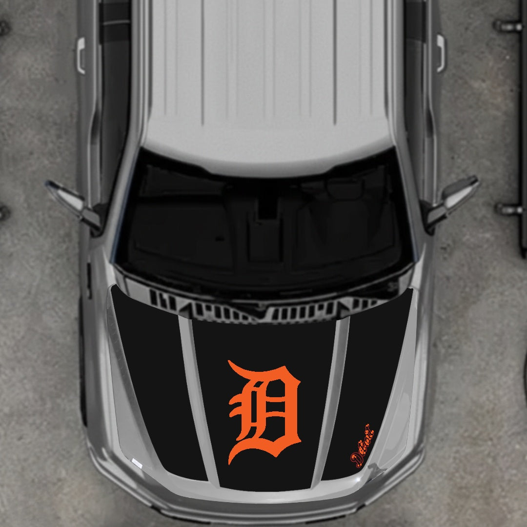 Hood Panel Decal/Sticker - Detroit intial Graphic Kit - For Ford F-150 2020-2026 - Premium Vinyl