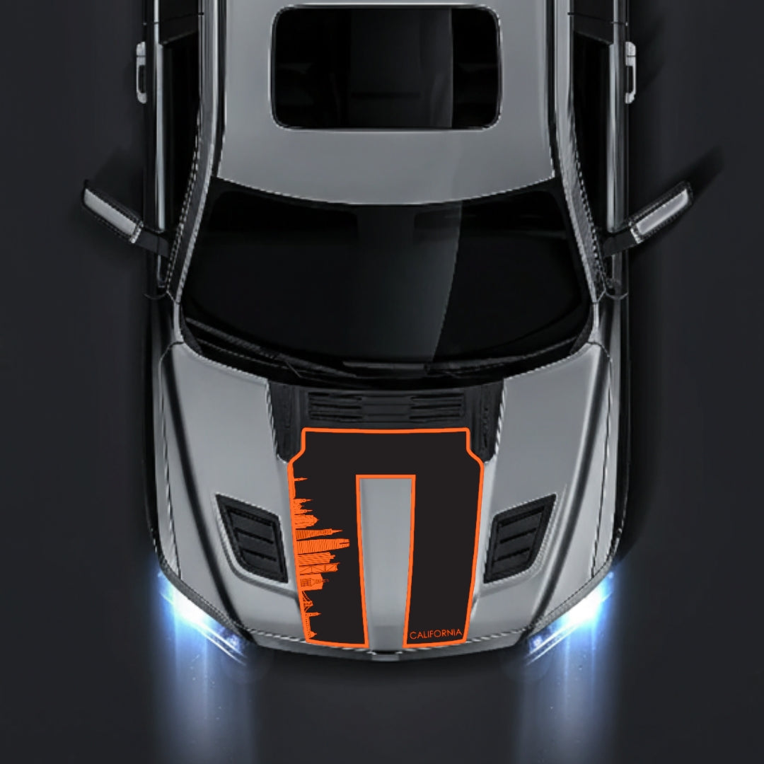 Hood Panel Decal/Sticker - California Skyline - Border Graphic Kit - For Dodge RAM 1500 2019-2025 - Premium Vinyl