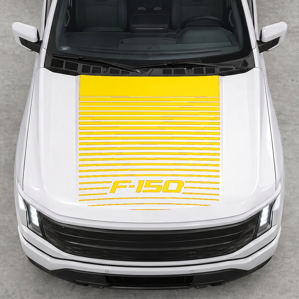 Hood Panel Decal/Sticker - Waves F150 Graphic Decal Graphic Kit - For Ford F-150 2015-2020 - Premium Vinyl