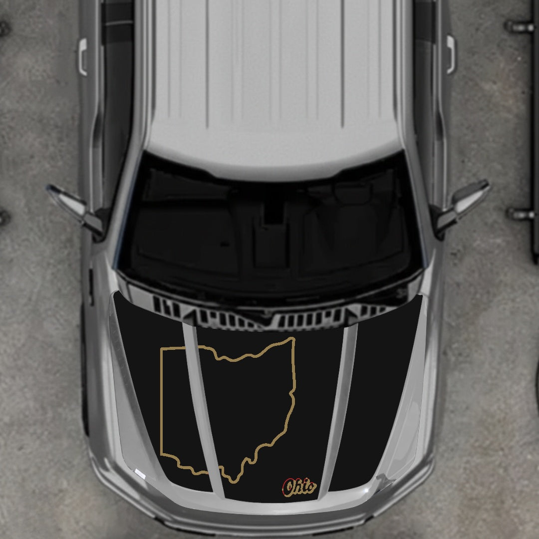 Hood Panel Decal/Sticker - Ohio Graphic Kit - For Ford F-150 2020-2026 - Premium Vinyl