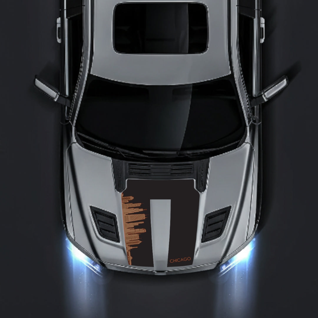 Hood Panel Decal/Sticker - Chicago Skyline Graphic Kit - For Dodge RAM 1500 2019-2025 - Premium Vinyl