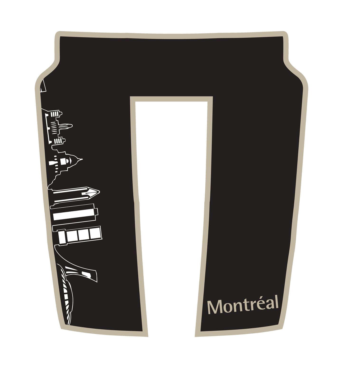 Performance Hood Panel Decal/Sticker - Montreal Skyline - Cut - Border Graphic Kit - For Dodge RAM 1500 2019-2025 - Premium Vinyl