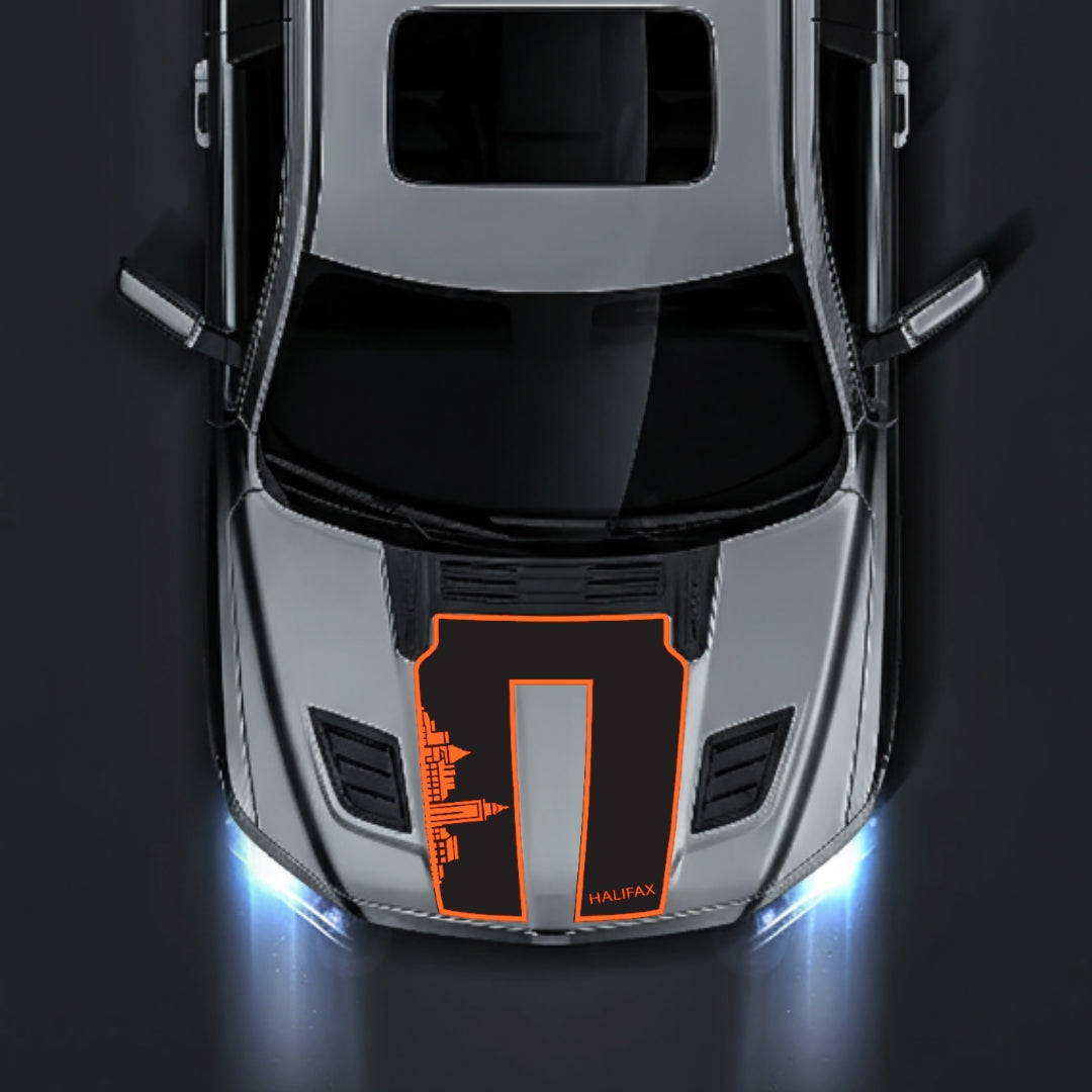 Hood Panel Decal/Sticker - Halifax Skyline - Border Graphic Kit - For Dodge RAM 1500 2019-2025 - Premium Vinyl