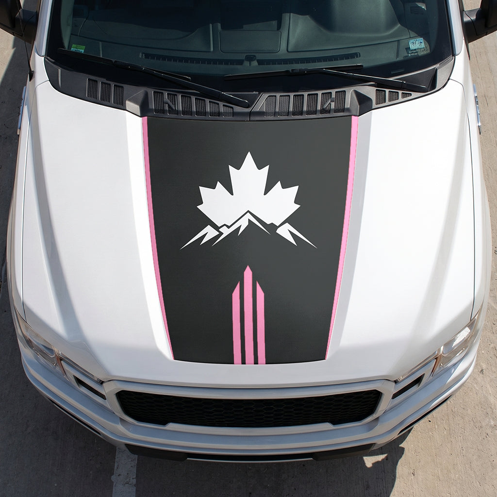 Hood Panel Decal/Sticker - Maple and Mountain Graphic Decal Graphic Kit - For Ford F-150 2015-2020 - Premium Vinyl