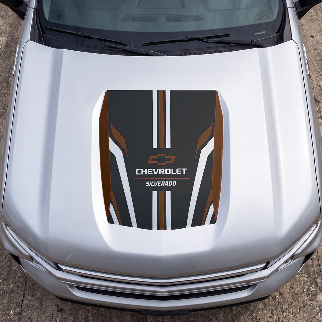 Hood Panel Decal/Sticker - Speed Graphic Decal Graphic Kit - For Chevrolet Silverado 2019-2024 - Premium Vinyl
