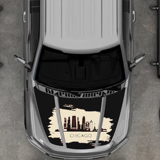 Hood Panel Decal/Sticker - Chicago Graphic Kit - For Ford F-150 2020-2026 - Premium Vinyl