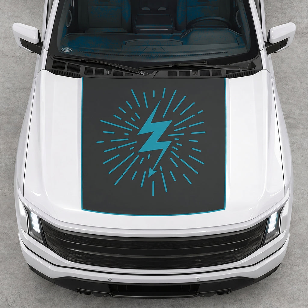 Hood Panel Decal/Sticker - Electric Splash Graphic Decal Graphic Kit - For FORD F-150 2015-2020 - Premium Vinyl