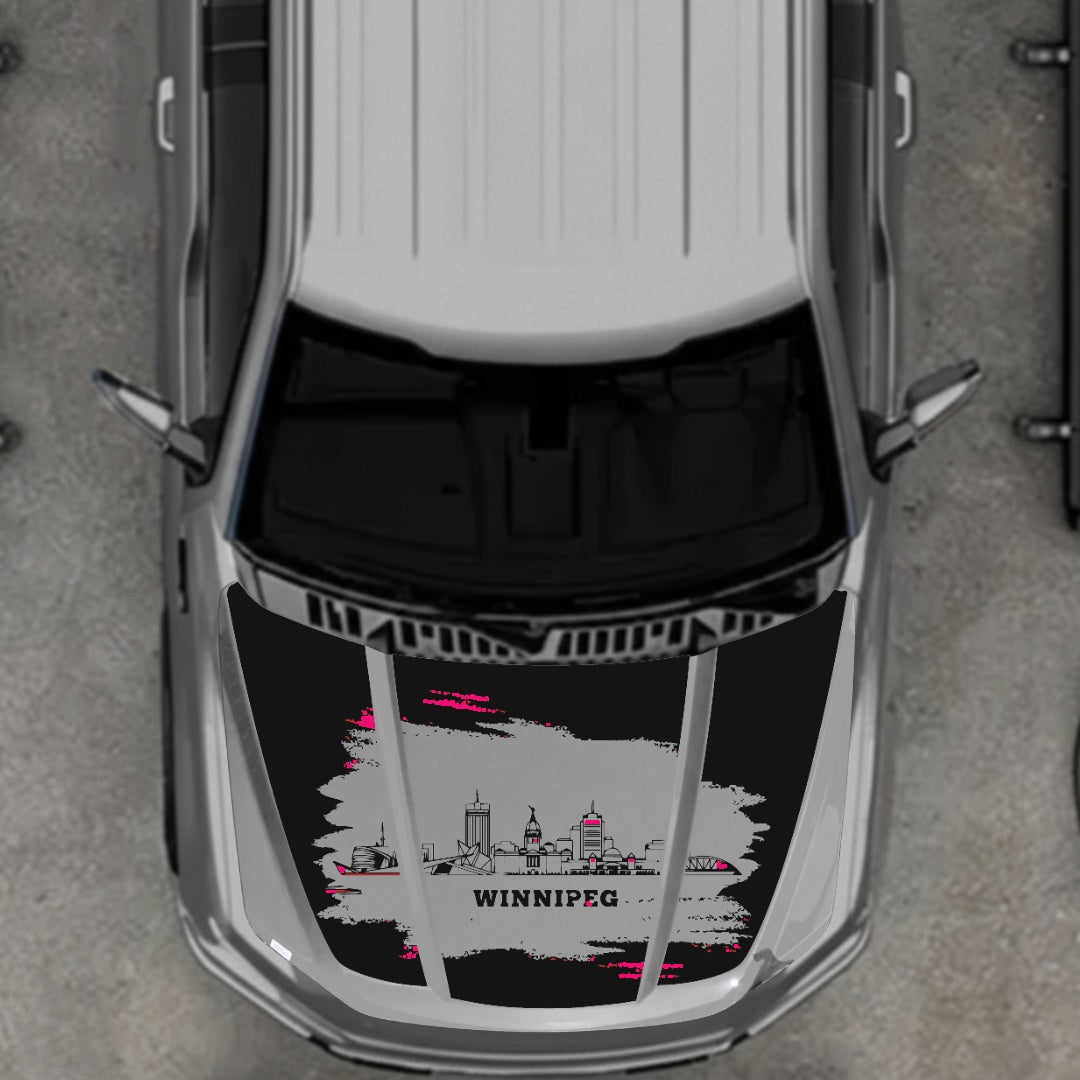 Hood Panel Decal/Sticker - Winnipeg - Cut Graphic Kit - For Ford F-150 2020-2026 - Premium Vinyl