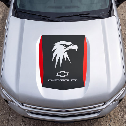 Hood Panel Decal/Sticker - Eagle Head Graphic Decal Graphic Kit - For Chevrolet Silverado 2019-2024 - Premium Vinyl