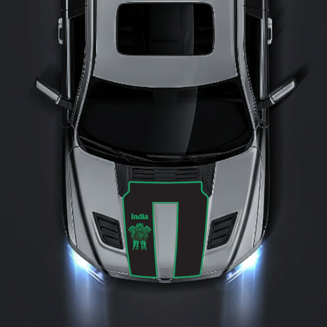 Hood Panel Decal/Sticker - India - Border Graphic Kit - For Dodge RAM 1500 2019-2025 - Premium Vinyl