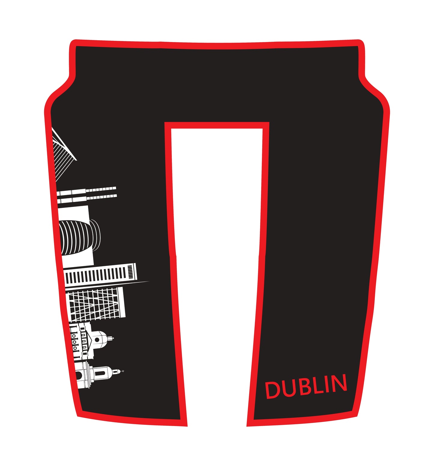 Hood Panel Decal/Sticker - Dublin Skyline - Cut - Border Graphic Kit - For Dodge RAM 1500 2019-2025 - Premium Vinyl