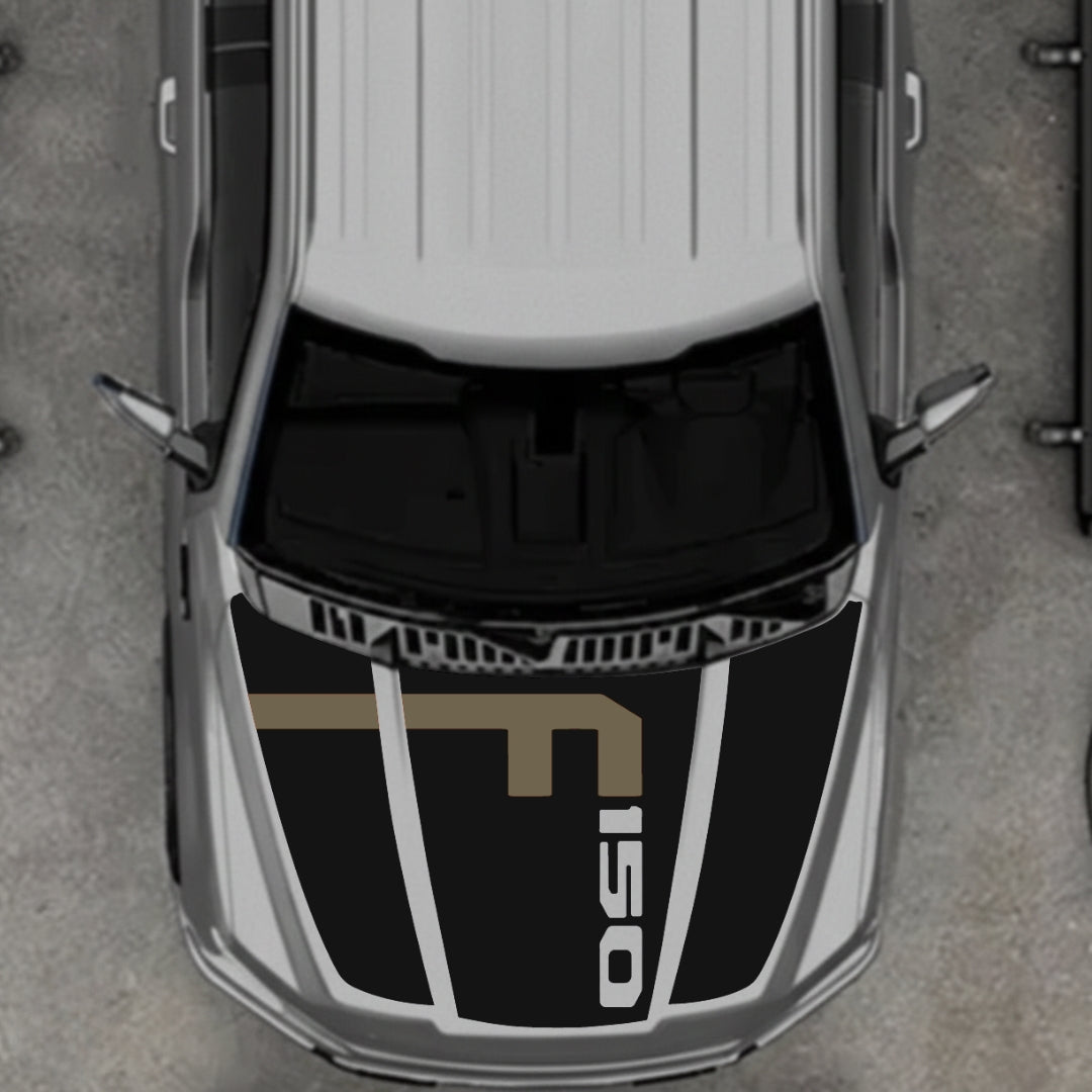 Hood Panel Decal/Sticker - Style 9 - Cut Graphic Kit - For Ford F-150 2020-2026 - Premium Vinyl