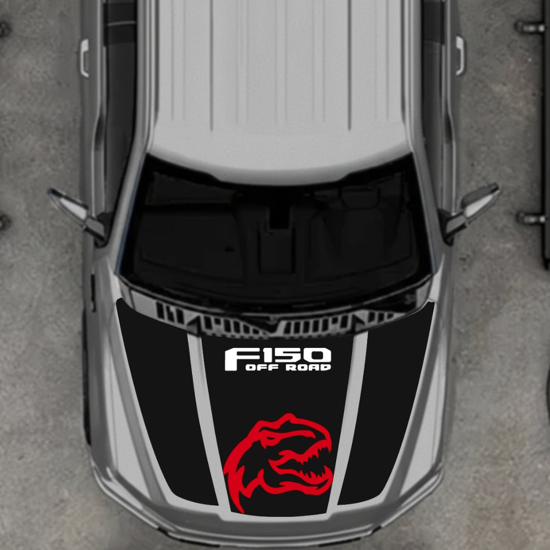 Hood Panel Decal/Sticker - Rex Style 8 Graphic Kit - For Ford F-150 2020-2026 - Premium Vinyl
