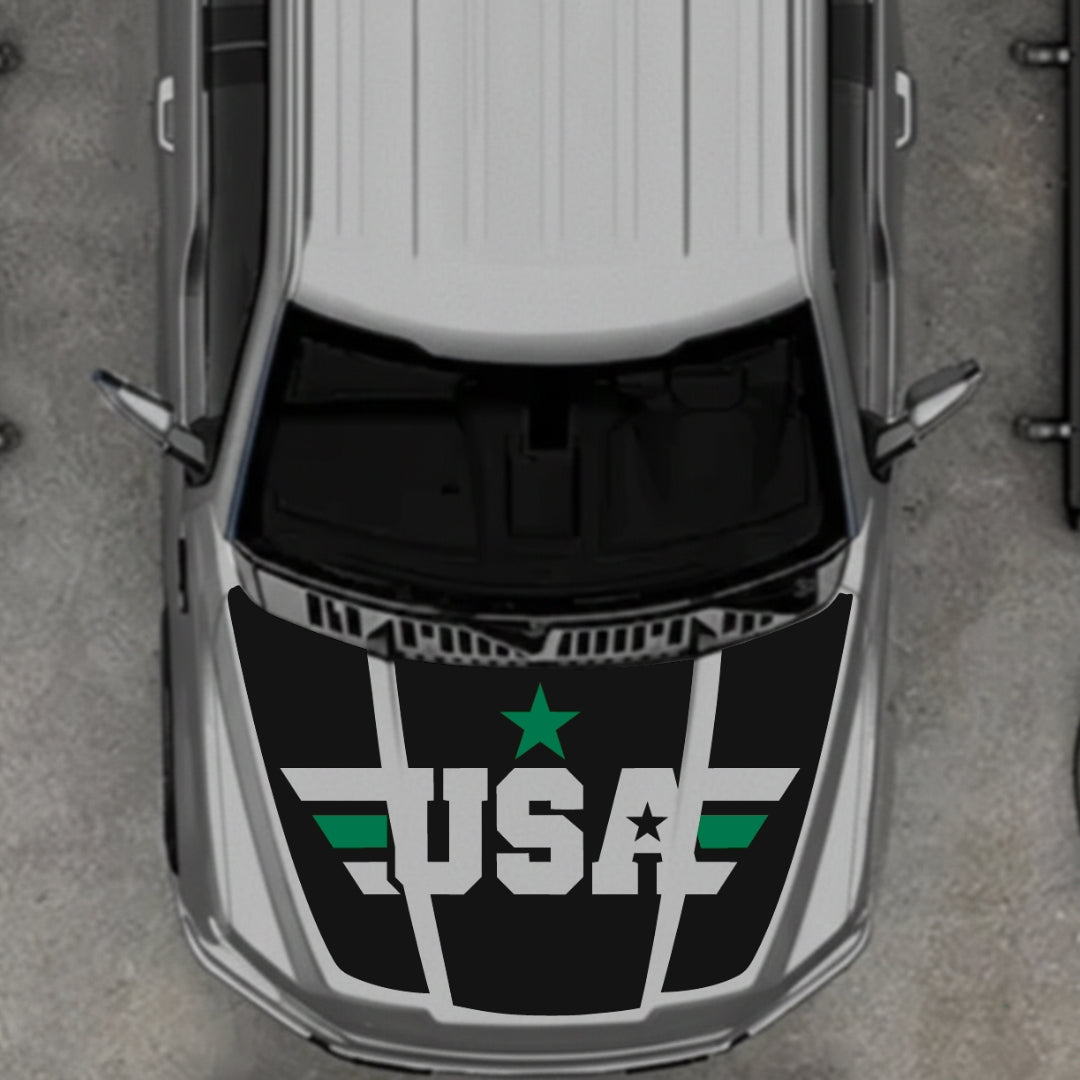 Hood Panel Decal/Sticker - USA Style 7 Graphic Kit - For Ford F-150 2020-2026 - Premium Vinyl