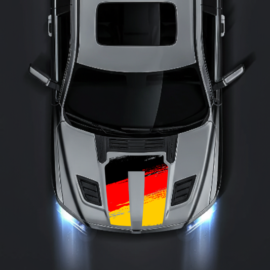 Performance Hood Panel Decal/Sticker - Germany Flag Graphic Kit - For Dodge RAM 1500 2019-2025 - Premium Vinyl